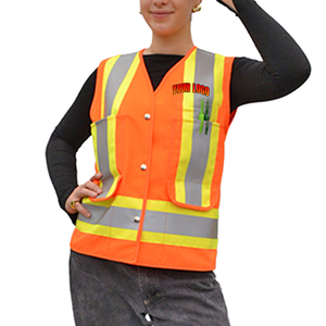 Chaleco de Seguridad Reflectante de Alta Visibilidad con Logotipo Personalizado, ANSI Clase 1, de Algodón Impermeable, con Luz LED Intermitente Ajustable, para Trabajadores de la Construcción - Product Image 1