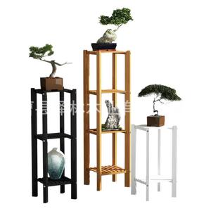 Soporte de madera maciza para flores, estante de suelo para sala de estar interior de varias capas para plantas en maceta, almacenamiento de bonsái, diseño minimalista moderno - Product Image 1
