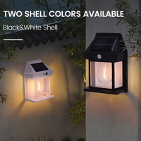Lampe murale à capteur de mouvement à énergie solaire avec réglage de luminosité double pour clôture, patio, terrasse