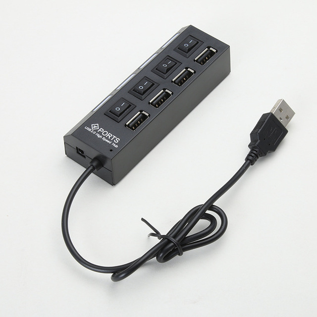 4-Port USB C Hub 2.0 with Independent Switch Cross-Border Source Computer Interface Adapter Charging Function Type C Interface