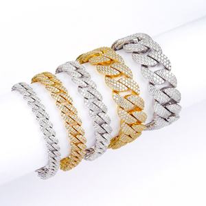 Pulsera de eslabones cubanos con forma de arco de plata 925 y diamantes de moissanita VVS, estilo HipHop, para hombre, Miami, 8mm/10mm, cadena Iced Out - Product Image 1