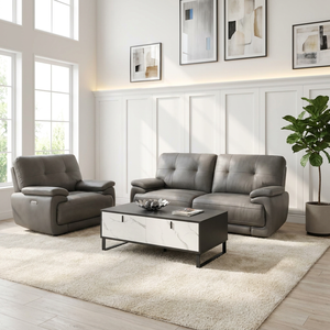 Sillón Reclinable de Oficina Moderno con Marco Estable, Acolchado Confortable, Motor Único, Modo Relajación Ajustable y Portavasos - Product Image 2