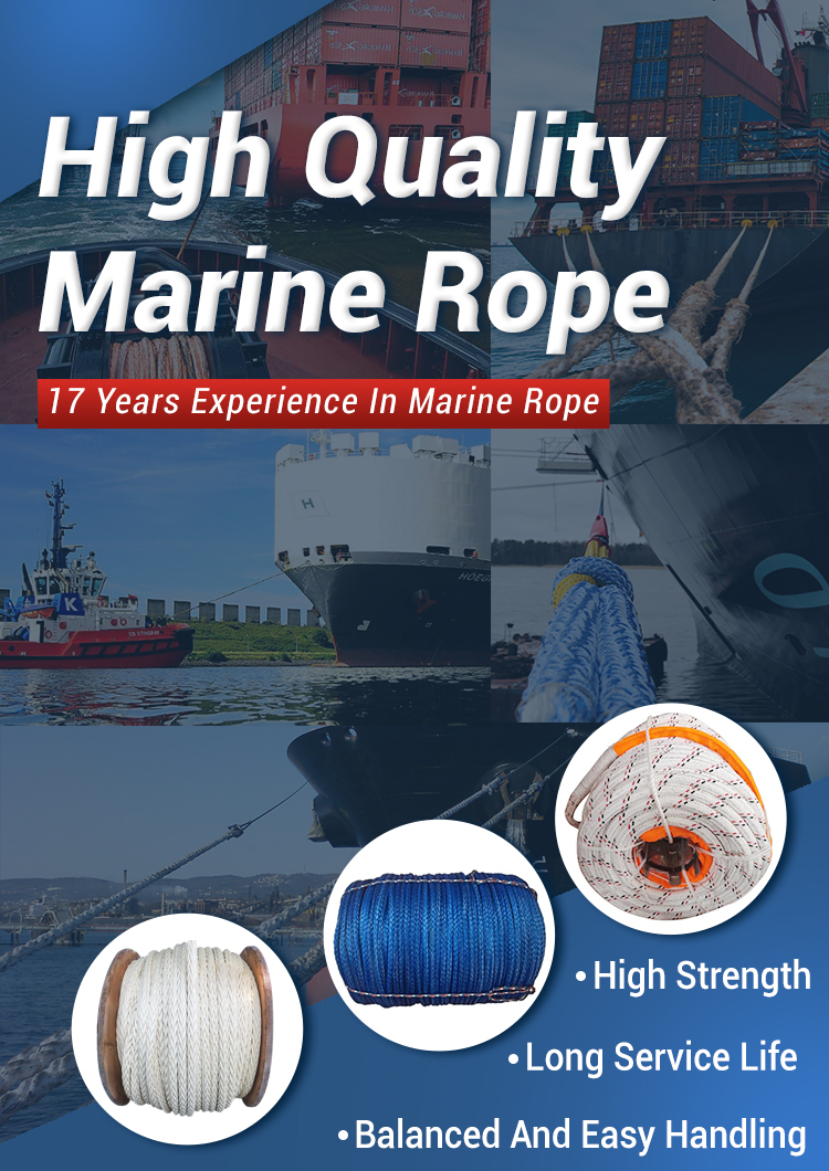 Boat Supply Spectra 12 Strand UHMWPE Rope 20mm Mooring Rope
