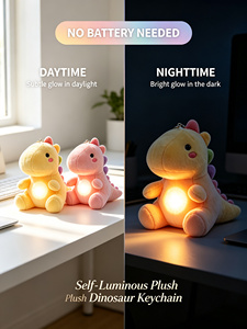 Coussin en peluche dinosaure lumineux sans danger et non toxique, tissu lumineux personnalisé sans batterie, veilleuse douce pour apaiser la peur des enfants - Product Image 3