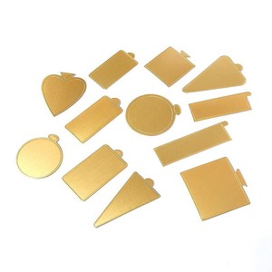 Meilleure vente anti-graisse 100 pièces <span class=keywords><strong>Mini</strong></span> papier or Cupcake planche Mousse pâtisserie 12*6.5cm Triangle forme carrée affichage <span class=keywords><strong>Mini</strong></span> plateau - Product Image 2