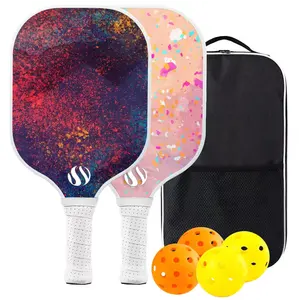 Raquetes de pickleball para pedidos mínimos, 2 peças, raquetes de pickleball em fibra de carbono com forma de calor personalizadas, favo de mel T700