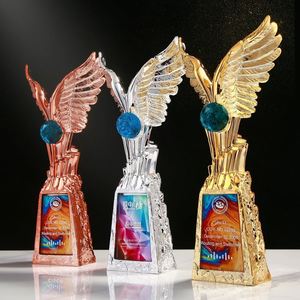 Noble Resin Gold Sliver, Bronze Business Gift <b>Animal</b> Wing Custom Bespoke Logo Home Office Decoration Craft Trophy Award/ - Product Image 1