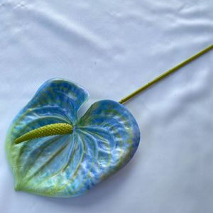 Fleur artificielle Anthurium en caoutchouc souple, 30cm-100cm, pour décoration de mariage et de maison, plante verte, décoration de vase de bureau - Product Image 4