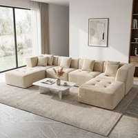 Canapé modulaire sectionnel en tissu capitonné minimaliste italien, éponge compressée sous vide, pour salon moderne, appartement, hôtel