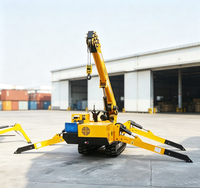Mini-grue araignée portable avec flèche pliante pour l'installation d'équipements intérieurs et la manutention du verre