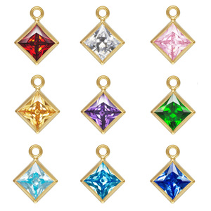 Liontin batu kelahiran zirkon Vintage <span class=keywords><strong>14K</strong></span> perhiasan permanen terisi emas S925 jimat perak - Product Image 1