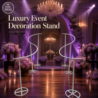 Support de toile de fond de mariage élégant en métal argenté en spirale, présentoirs de fleurs incurvés réglables pour la décoration de scène d'événements et de fêtes