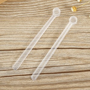 0.25ml 일회용 0.25CC 화이트 클리어 플랫 보튼 롱 핸들 플라스틱 스푼 제한 소금 스푼 95mm 분말 측정 스쿱 - Product Image 2