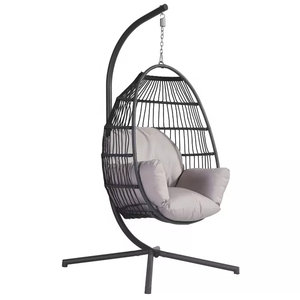 Silla Colgante de Mimbre en Forma de Huevo, Plegable, para Jardín, Patio, Balcón, Embalaje en Caja, Muebles de Exterior - Product Image 2