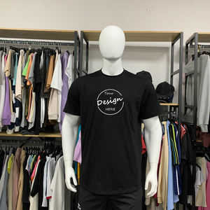 Venta al por mayor de alta calidad 200 GSM logotipo digital personalizado Unisex dobladillo curvo Regular Fit camiseta coreana para los hombres - Product Image 5