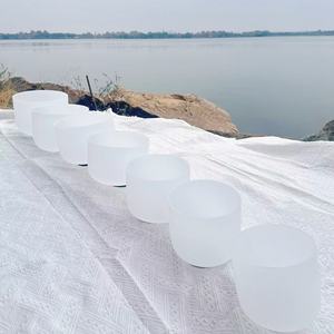 8-14인치 투명 크리스탈 싱잉볼 도매 세트 차크라 사운드 볼 세트 - Product Image 5