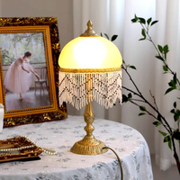 Veilleuse ambiante de lampe de poire de Style crème française pour l'étude de chevet de chambre salon contrôle tactile corps de verre de charge alimentation ca