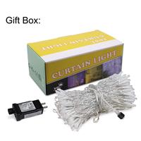 Guirlande Lumineuse Rideau de Noël LED à Brancher, Fée d'Extérieur pour Fenêtre, Murale Suspendue, Intérieure pour Chambre, Toile de Fond, Patio, Décoration de Noël, IP44