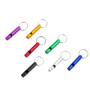 High-frequency aluminum Survival alloy metal rescue whistle training aid outdoor supplies promotional self defense keychain