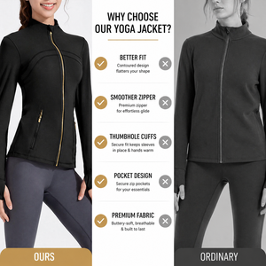 USA Oversea Warehouse Quick Dry Slim Fit High Elasticity Fitness Women's Sportswear Women's <b>Jackets</b> for <b>Yoga</b> Fitness Sports - Product Image 3