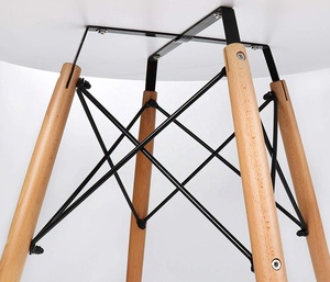 Pabrik YWJ Yaweijia Grosir Meja Kopi Modern Mewah untuk Rumah, Meja Makan MDF, Kaki Meja Kayu, Furnitur - Product Image 2