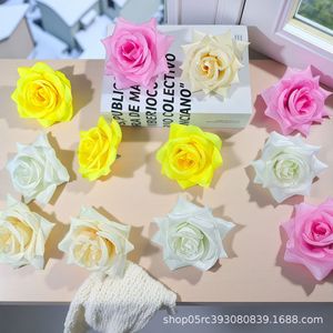 Tête de rose artificielle 11 cm, fleur rose pour bouquets et décorations DIY - Product Image 3
