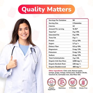 Marque privée Soutien thyroïdien Vente en gros Soins biologiques et perte de poids Mousse de mer d'Irlande Vinaigre de <span class=keywords><strong>cidre</strong></span> de pomme Mousse de mer Gummies Ours - Product Image 3