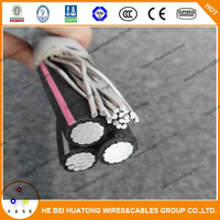 Câble d'entrée de service UL 854 Noyau de XHHW-2 4/0-4/0-4/0-2/0 Isolation XLPE du câble SER AL toronné gris