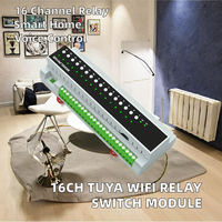 Modul Relay 16 Saluran DIN Rail Ethernet Wi-Fi 240V Modbus TCP/IP Sistem Rumah Pintar Mendukung Alexa Google Home 100-300m