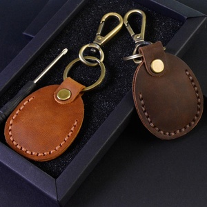 Vintage Genuine Full Grain <b>Leather</b> <b>Key</b> Finder Case Anti-Drop Tracker Device <b>Key</b> Ring <b>Chain</b> Holder Portable Protective Tag Cover - Product Image 6