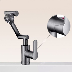 Keran air terjun Multifungsi rotasi 360 °, keran air terjun semprotan Sungai wastafel air dingin keran cuci untuk kamar mandi - Product Image 3