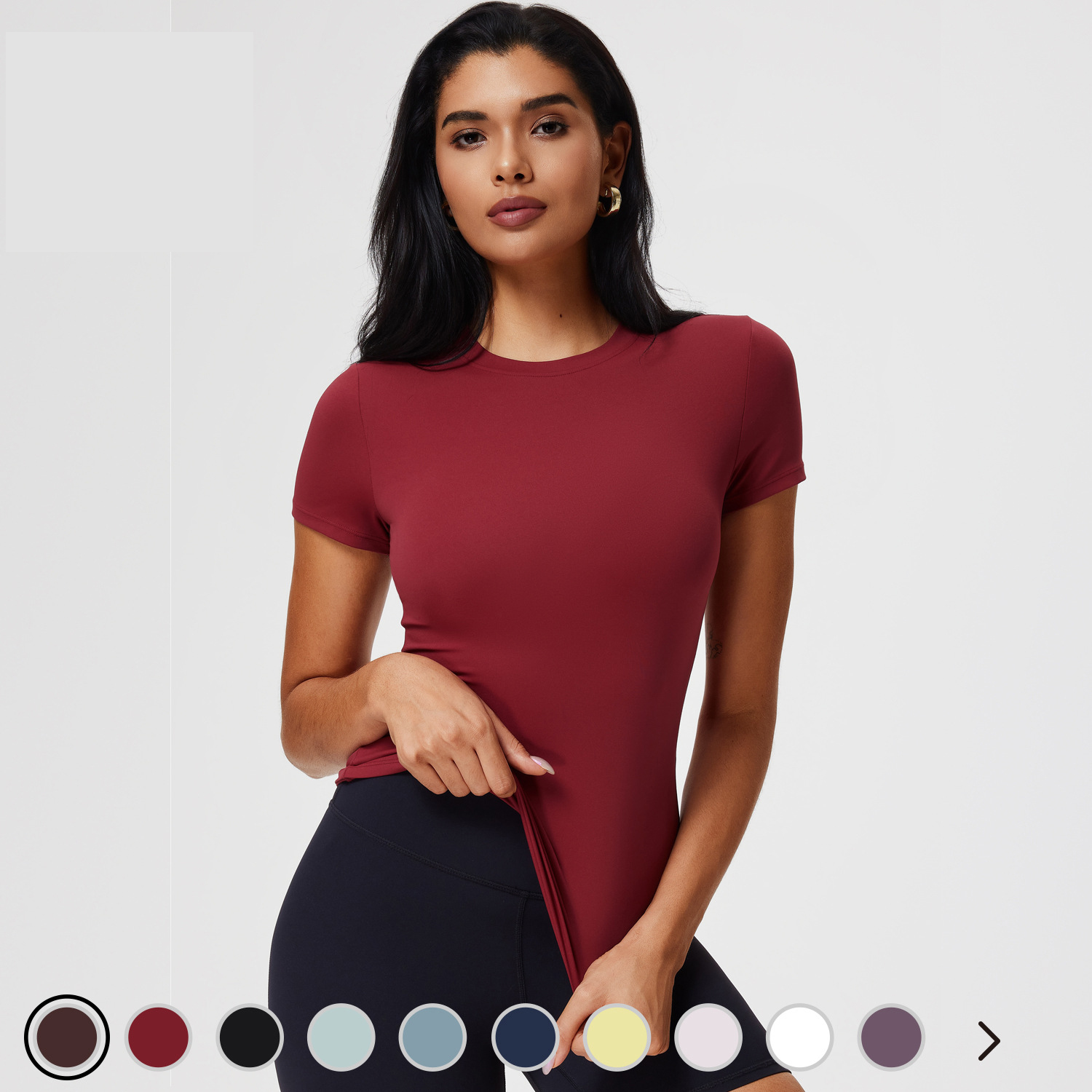 Women's S-XXXL Solid Color Short Sleeve Slim Fit Yoga Top - Breathable Summer Running Fitness Wear with Regular Shoulder