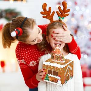 क्रिसमस हेलोलीन आश्चर्य पार्टी सजावट उपहार बॉक्स बॉक्स से बने नकद भंडारण के लिए मुद्रांकन के साथ - Product Image 3