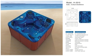 HG 공장 가격 LED 월풀 제트 스파 CE 승인 아크릴 마사지 온수 욕조 지상 자쿠지 야외 스파 6 인용 - Product Image 2