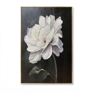 Pintura al Óleo de Flores Blancas Hecha a Mano sobre Lienzo, Arte Floral Texturizado para Pared, Obra de Arte Moderna y Elegante para Decoración de Sala de Estar - Product Image 6
