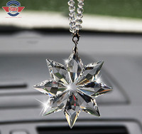 Ornements de décoration attrape-soleil flocon de neige suspendus accessoires de garniture cadeaux de noël cristal Transparent flocons de neige pendentif de voiture