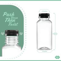Bouteilles de jus, de thé et de boissons jetables personnalisées transparentes, bouchon à vis en plastique avec étiquette, fabrication