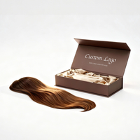 Boîte d'emballage rigide magnétique pliable de luxe, écologique, faite à la main, doublée de satin, pour perruque, parfum, bijoux, avec logo personnalisé