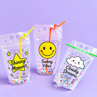 Sac d'emballage transparent de thé à bulles de lait de logo personnalisé emballage de boisson de café à emporter sac en plastique recyclable PET + PE