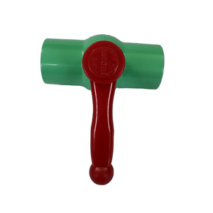 Vanne à bille en plastique fileté PVC 2 voies avec poignée longue rouge, 1/2 à 4 pouces - Product Image 2