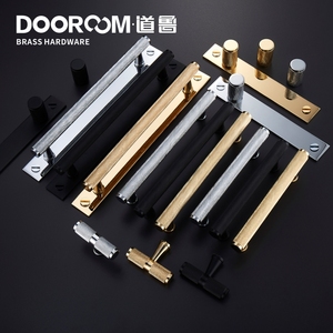Dooroom Tiradores moleteados de latón Oro Negro Moderno Armario Puerta Cajón Muebles Tiradores Perillas - Product Image 2