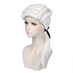 Perruque synthétique bouclée pour adulte, déguisement d'halloween, <span class=keywords><strong>avocat</strong></span>, Cosplay, accessoires de Performance - Product Image 3