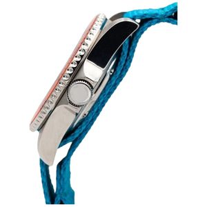 Montre mécanique à logo personnalisé ODM, mouvement NH35A, marque privée, montre-bracelet décontractée pour homme, bleue, avec lunette en cristal trempé K1 - Product Image 5