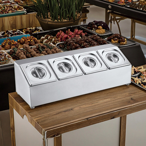 Récipient alimentaire en métal Gastronorm en acier inoxydable GN avec 4 grilles pour hôtel et restaurant <span class=keywords><strong>Buffet</strong></span> ou chauffe-plats Support à 4 grilles - Product Image 3