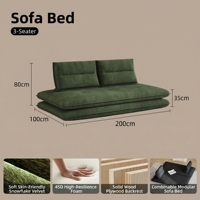 Sofá Cama Modular de Terciopelo con Diseño de Copos de Nieve, Moderno y Acogedor, de 200 cm y 2 Plazas, para Sala de Estar o Apartamento