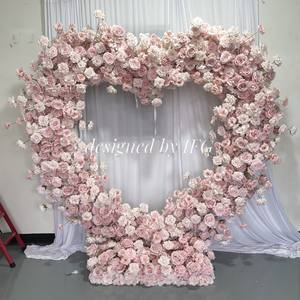 IFG san valentino ingranaggio floreale 7ft rosa cuore cuore arco fiore per lo sfondo di nozze - Product Image 2