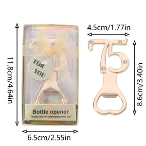 Simpatici apribottiglie per birra a forma di numero 16/18/20/21/35/45/55/65/75/90 a forma di bottiglia di <span class=keywords><strong>compleanno</strong></span> in oro rosa regali di ritorno per gli ospiti - Product Image 2
