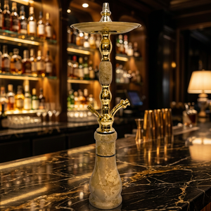 Luxury Natural Marble Lacquer Technique Hookah Handmade Egyptian Origin Shisha Pipe with Premium Stainless Steel Stem - Product Image 6