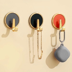 Light Luxury ABS Round Adhesive Hook Strong Bearing Punch-Free Bathroom Wall Towel <b>Clothes</b> Hook - Product Image 3