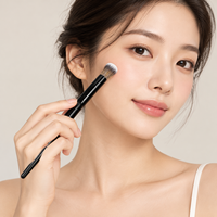 Pinceau de maquillage professionnel KB118 avec fibre de haute qualité de 0,07 mm, virole en aluminium épaissie et manche en bois de qualité supérieure
